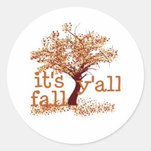It’s Fall Y’all Basic Clean Classic Round Sticker