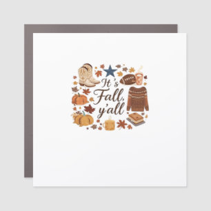 It’s Fall Y’all Basic Design Car Magnet