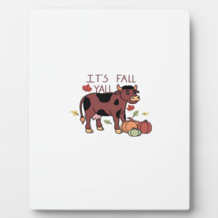 It’s Fall Y’all Cow Retro Style Plaque