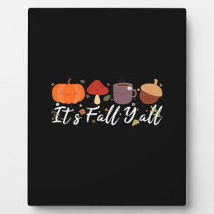 It’s Fall Y’all Cute Coffee Pumpkin Autumn Tree Fa Plaque