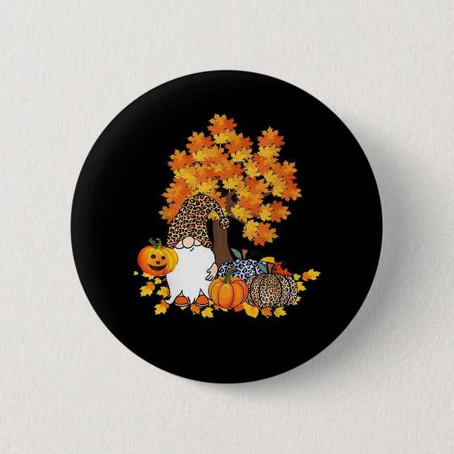 It’s Fall Y’all Cute Gnomes Pumpkin Autumn Button (Front)