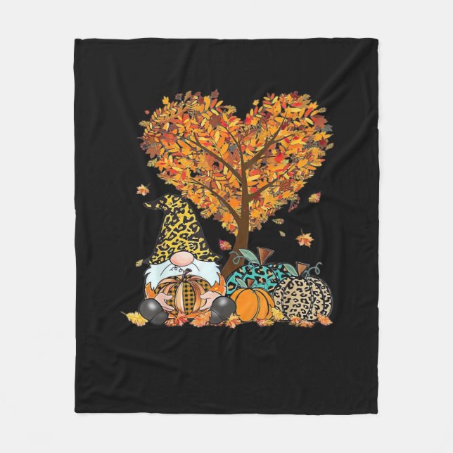 It’s Fall Y’all Cute Gnomes Pumpkin Autumn Tree Fa Fleece Blanket (Front)