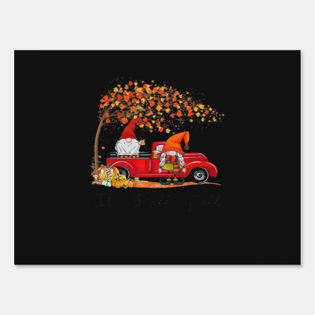 It’s Fall Y’all Cute Gnomes Tree Fall Leaves Sign (Front)