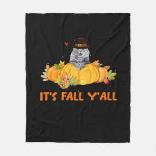 It’s Fall Y’all Cute Lovers Thanksgiving Vintage C Fleece Blanket