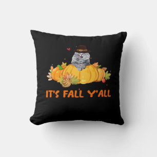 It’s Fall Y’all Cute Lovers Thanksgiving Vintage C Throw Pillow