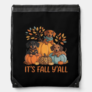 It’s Fall Y’all Dachshund Pumpkins Fall Classic Drawstring Bag