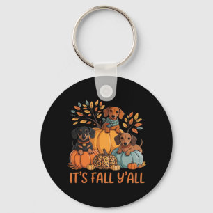 It’s Fall Y’all Dachshund Pumpkins Fall Classic Keychain