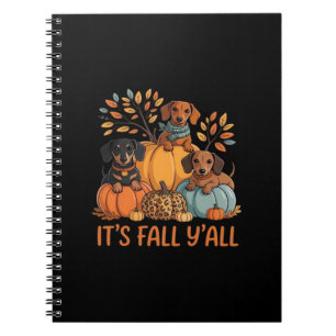 It’s Fall Y’all Dachshund Pumpkins Fall Classic Notebook