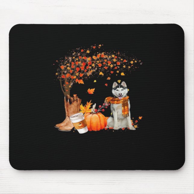 It’s Fall Y’all Dog Autumn Aesthetic Style Mouse Pad (Front)