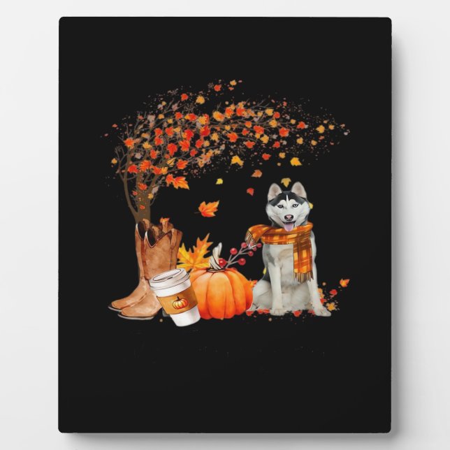 It’s Fall Y’all Dog Autumn Aesthetic Style Plaque (Front)