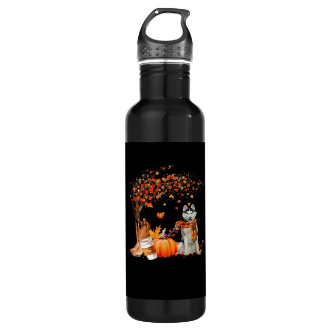 It’s Fall Y’all Dog Autumn Aesthetic Style Stainless Steel Water Bottle (Front)