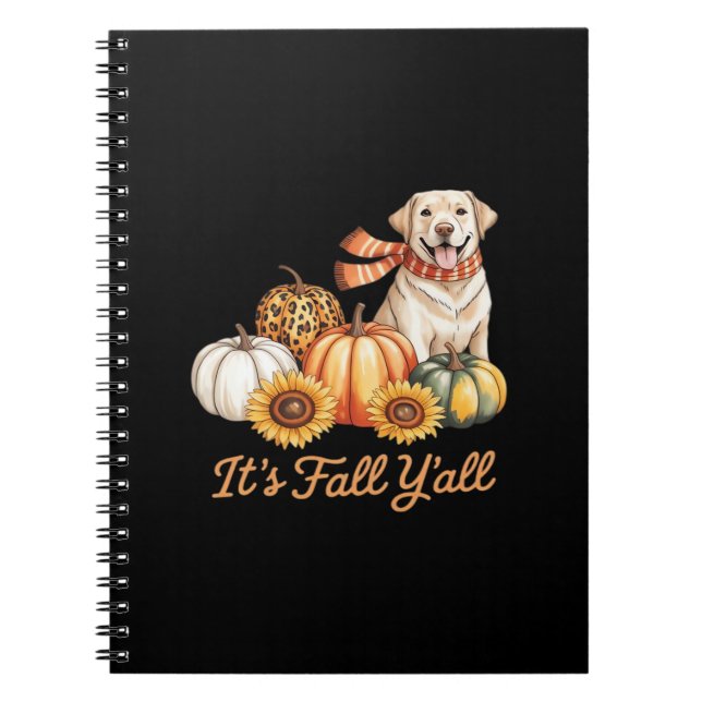 It’s Fall Y’all Dog Leopard Pumpkin Creative Style Notebook (Front)