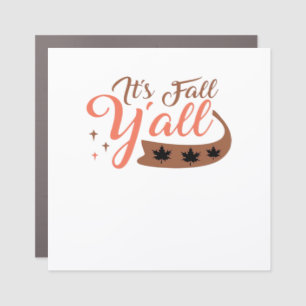 It’s Fall Y’all, Fall Pumpkin Skeleton Creepy Leaf Car Magnet