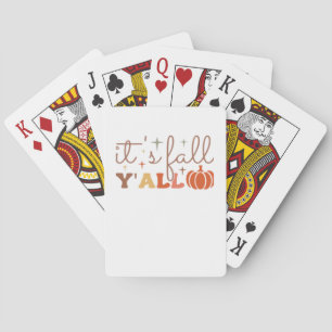 It’s Fall Y’all, Fall Pumpkin Skeleton Creepy Leaf Poker Cards