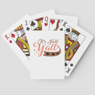 It’s Fall Y’all, Fall Pumpkin Skeleton Creepy Leaf Poker Cards