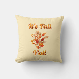 It’s Fall Y’all - Farmhouse Rustic Autumn Accent Throw Pillow
