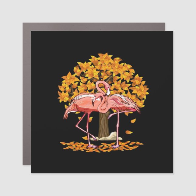 It’s Fall Y’all Flamingo Autumn Style Car Magnet (Front)