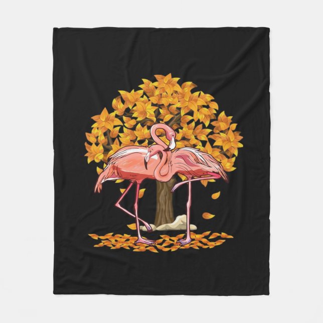 It’s Fall Y’all Flamingo Autumn Style Fleece Blanket (Front)
