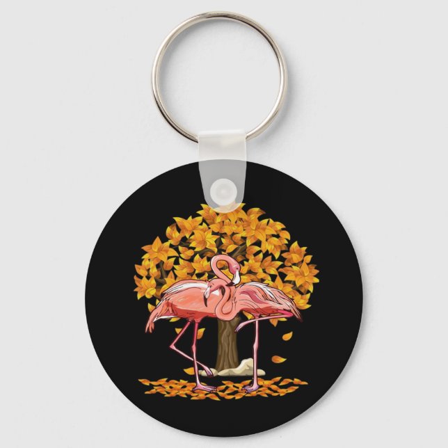 It’s Fall Y’all Flamingo Autumn Style Keychain (Front)