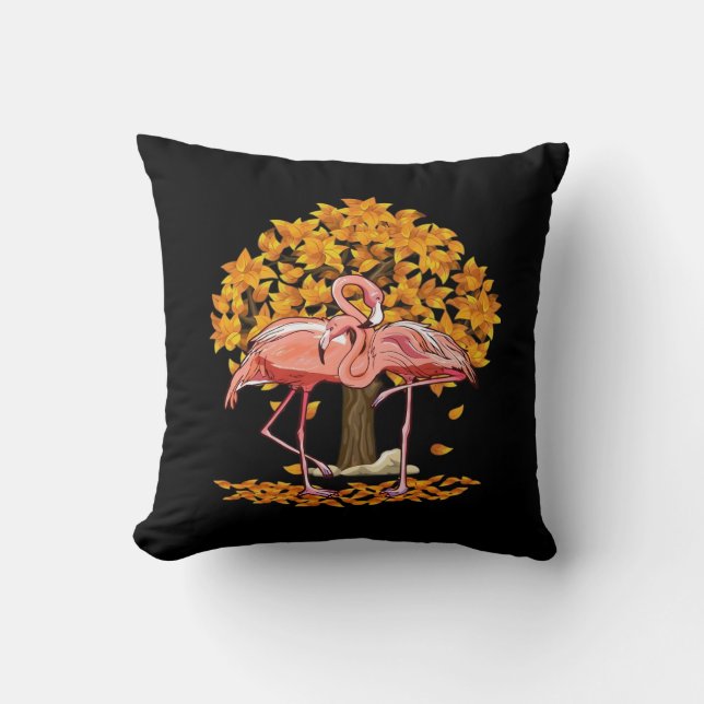 It’s Fall Y’all Flamingo Autumn Style Throw Pillow (Front)