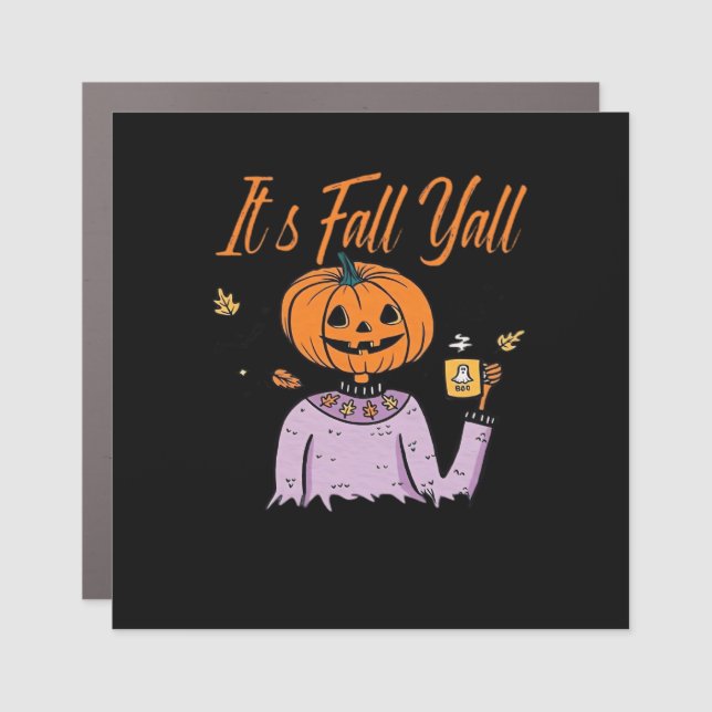 It’s Fall Y’all Funny Minimal Style Car Magnet (Front)