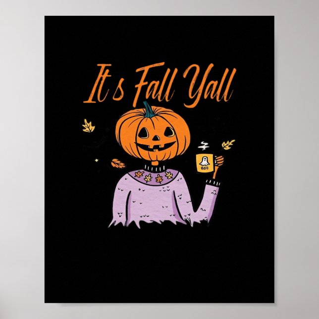 It’s Fall Y’all Funny Minimal Style Poster (Front)