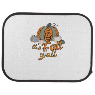 It’s Fall Y’all, Funny Pumpkins Leopard Pattern Car Floor Mat