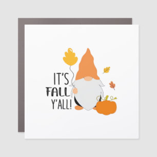 It’s Fall Y’all Gnome Cute Autumn Illustration Gra Car Magnet