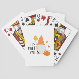 It’s Fall Y’all Gnome Cute Autumn Illustration Gra Poker Cards