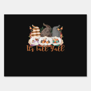 It’s Fall Y’all Gnomes Plaid Leopard Autumn Style Sign