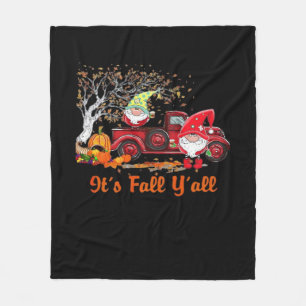 It’s Fall Y’all Gnomes Pumpkin Spice Style Fleece Blanket