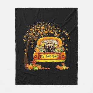 It’s Fall Y’all Goldendoodle Pumpkin Autumn Look Fleece Blanket
