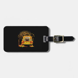 It’s Fall Y’all Goldendoodle Pumpkin Autumn Look Luggage Tag