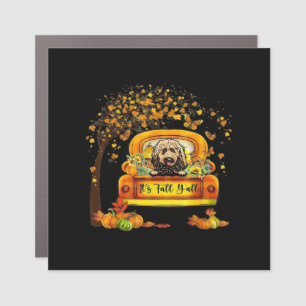 It’s Fall Y’all Goldendoodle Thanksgiving Pumpkin Car Magnet