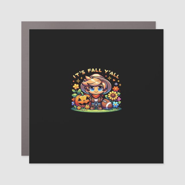 It’s Fall Y’all Graphic Creative Style Car Magnet (Front)