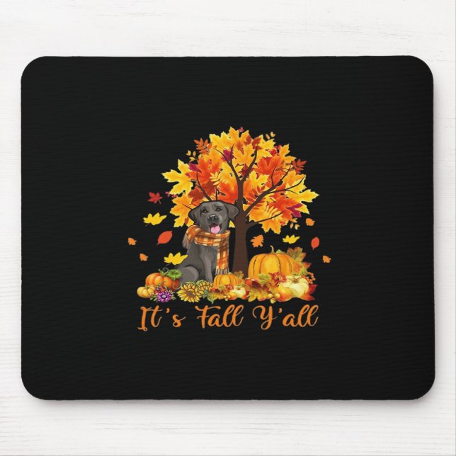 It’s Fall Y’all Halloween Autumn Retro Graphic Mouse Pad (Front)