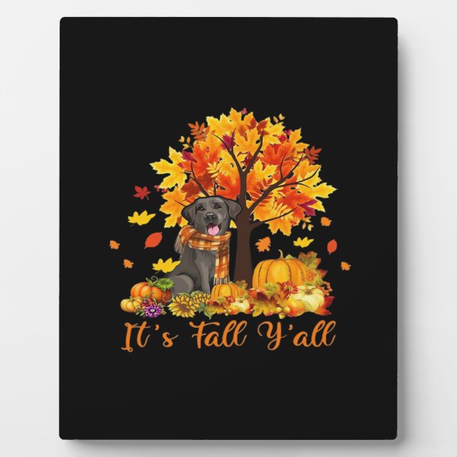 It’s Fall Y’all Halloween Autumn Retro Graphic Plaque (Front)