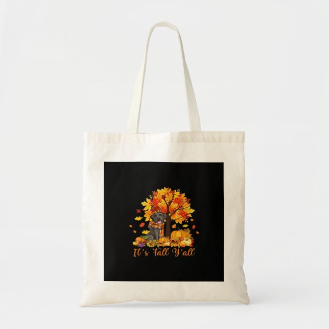 It’s Fall Y’all Halloween Autumn Retro Graphic Tote Bag (Front)