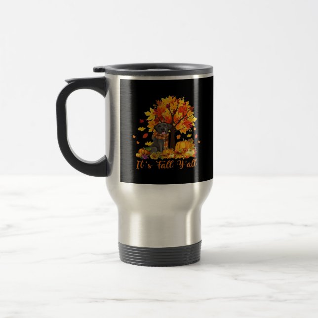It’s Fall Y’all Halloween Autumn Retro Graphic Travel Mug (Left)