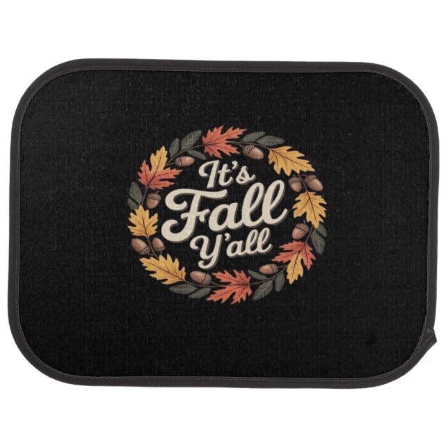 It’s Fall Y’all Halloween Bats Pumpkin Trendy Car Floor Mat (Rear)