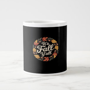 It’s Fall Y’all Halloween Bats Pumpkin Trendy Giant Coffee Mug
