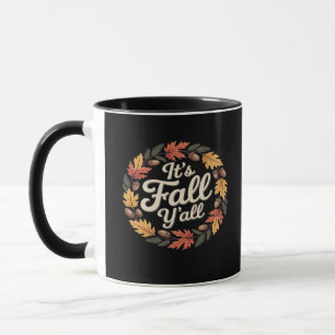 It’s Fall Y’all Halloween Bats Pumpkin Trendy Mug