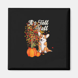 It’s Fall Y’all Leaf Tree Hello Autumn Vintage Magnet