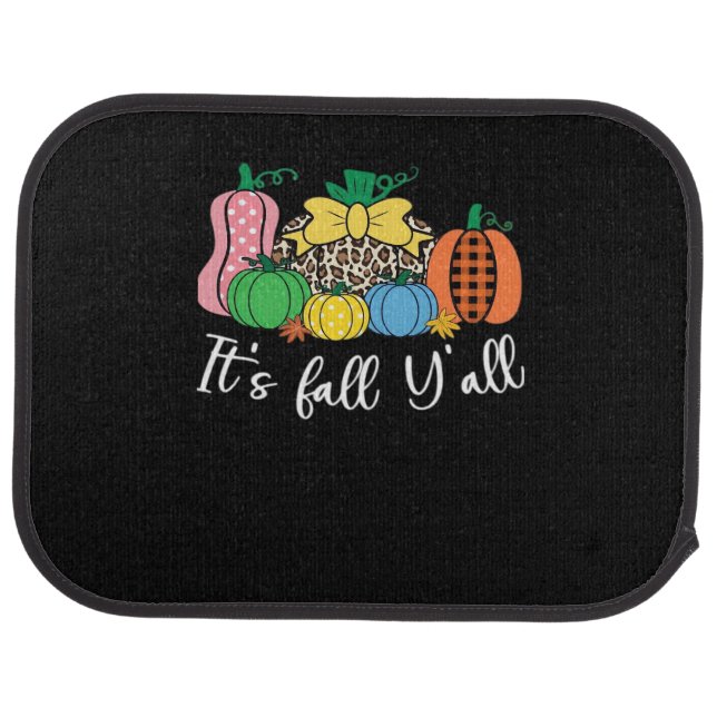 It’s Fall Y’all Leopard Pattern Pumpkin Style Car Floor Mat (Rear)