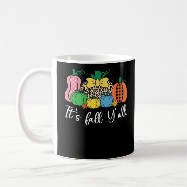 It’s Fall Y’all Leopard Pattern Pumpkin Style Coffee Mug (Left)