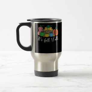 It’s Fall Y’all Leopard Pattern Pumpkin Style Travel Mug