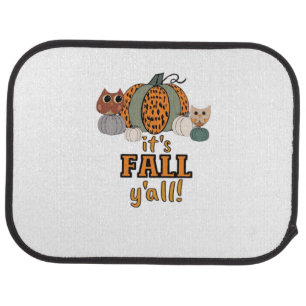 It’s Fall Y’all, Leopard Pumpkins And Owls Car Floor Mat