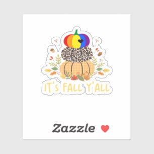 It’s Fall Y’all LGBTQ Pride Pumpkin Creative Casua Sticker