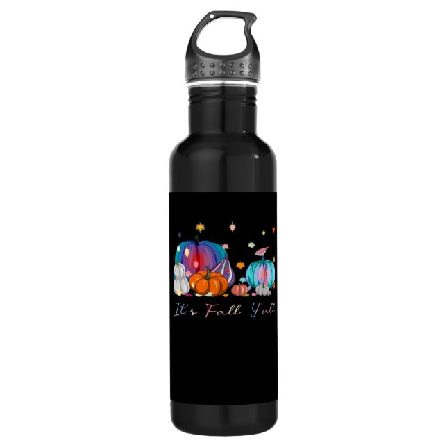 It’s Fall Y’all Magic Pumpkin Autumn Style Stainless Steel Water Bottle (Front)
