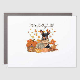It’s Fall Y’all - Miniature Pinscher With Pumpkins Car Magnet